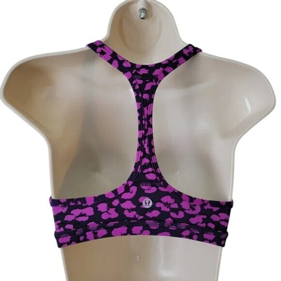 Lululemon Free to Be Purple Cheetah Print Sports Bra - Picture 5 of 7